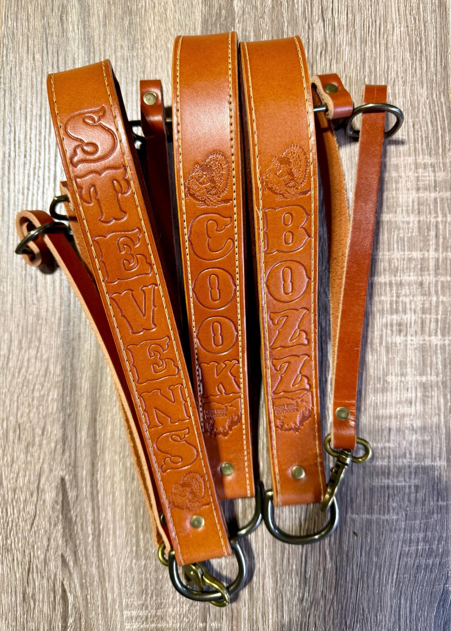 Custom Leather Turkey Tote β Personalized, Hand-Painted, Full-Grain Hunting Sling