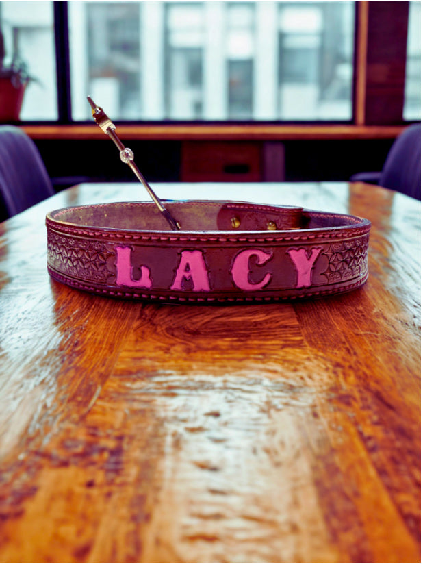 Custom Tooled Leather Belt – Personalized Rodeo & Show Belt | Western Name Belt | Youth & Adult Sizes