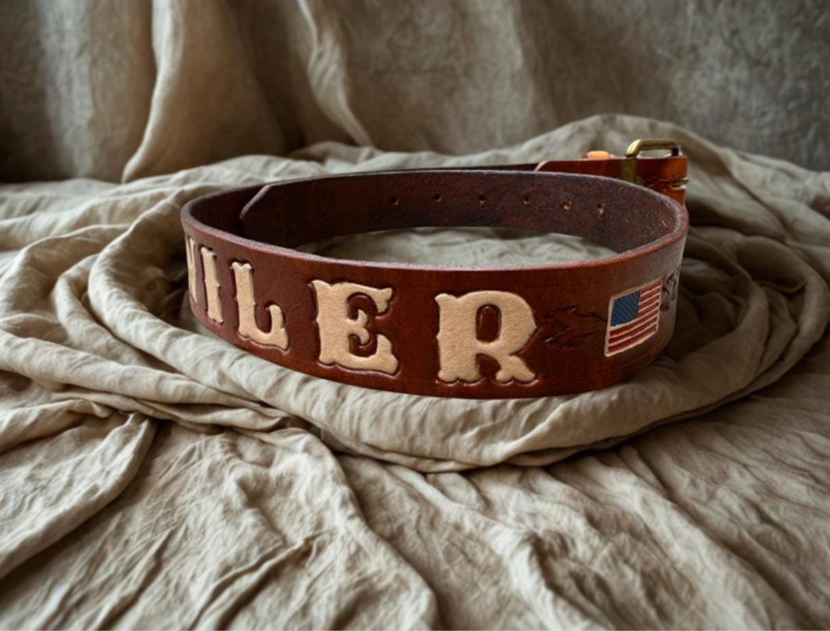 Custom Tooled Leather Belt – Personalized Rodeo & Show Belt | Western Name Belt | Youth & Adult Sizes